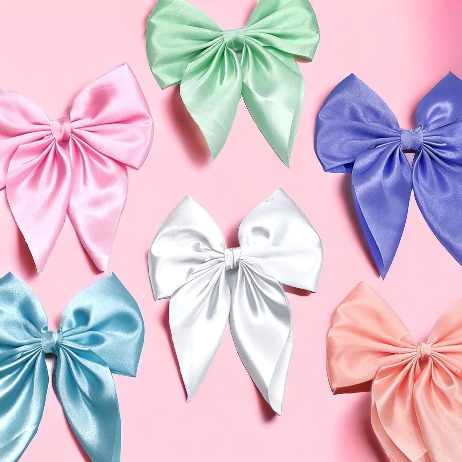 Diversa Korean Stylish Large Colorful Satin Bows Ribbon Hair Clips for Women and Girls- Multicolor, (Pack of 6) (B0CTYN19H7) Amazon Price History, Amazon Price Tracker