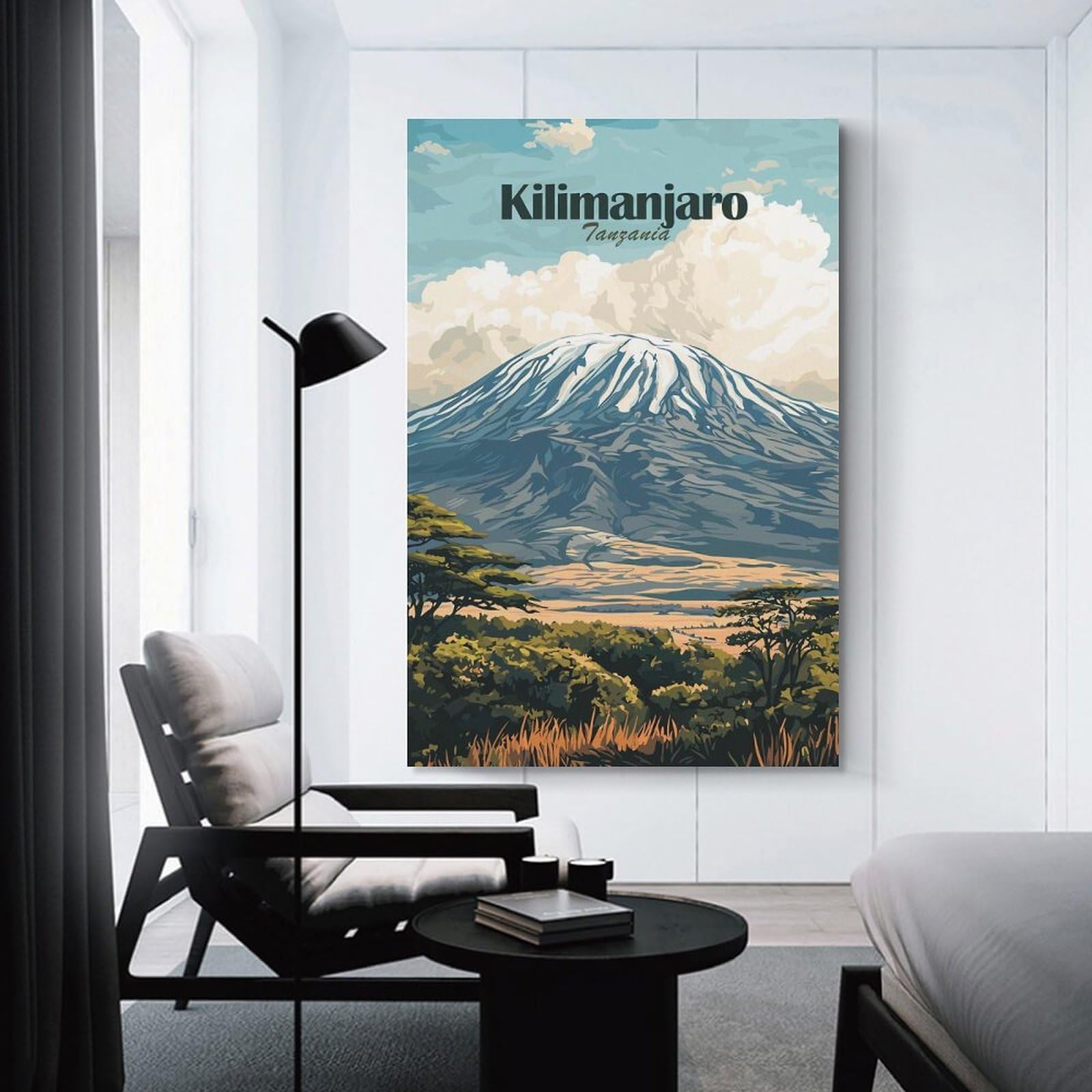 Junmoney Wall Picture Print Kilimanjaro Tanzania Travel, 20x30inch(50x75cm), for Living Room, Lounge Or Sitting Room, A Home Accent with Warm Character