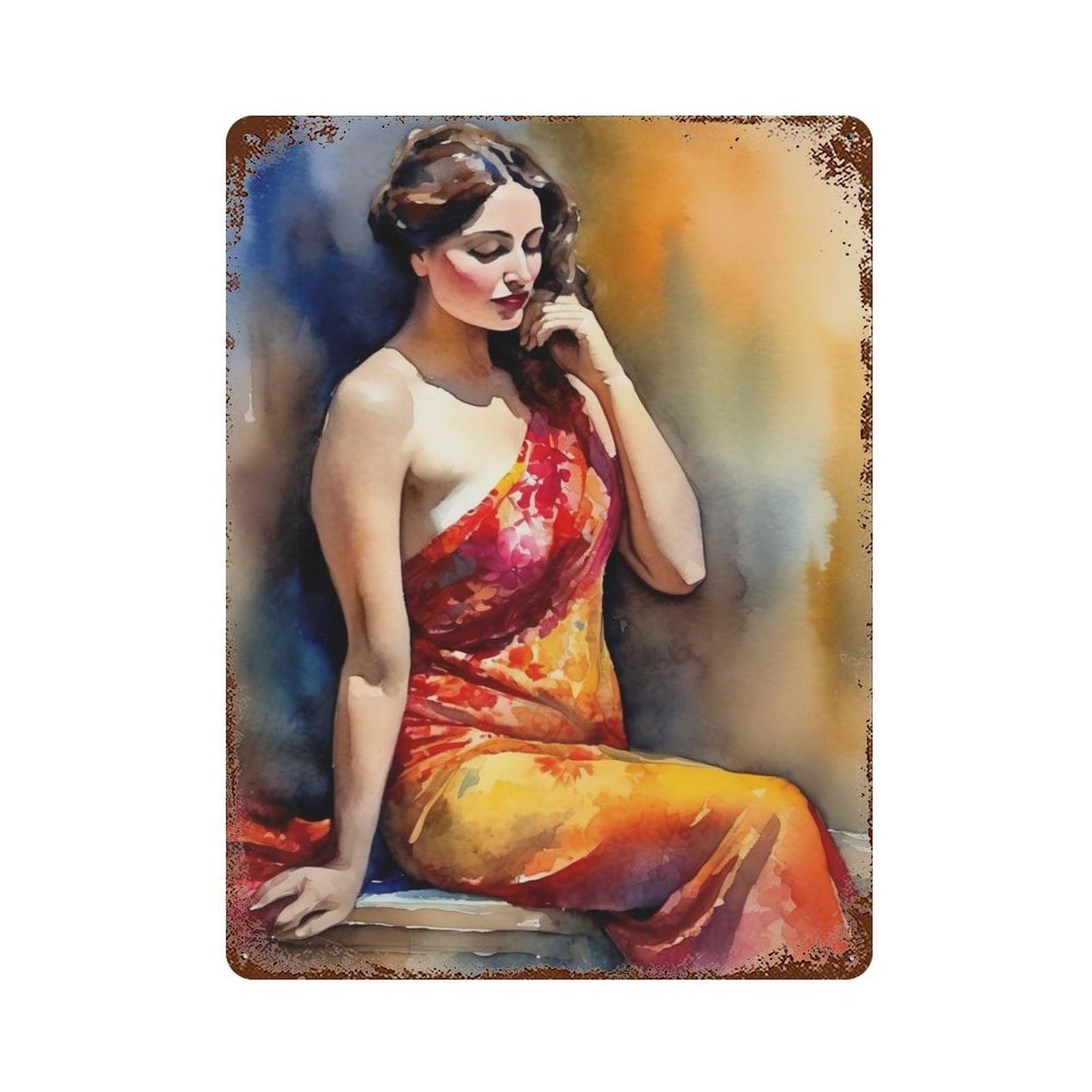 The Odalisque Portrait Retro Metal Sign 15.7"x11.8", Classic Wall Plaque for Garage, Pub Or Kitchen