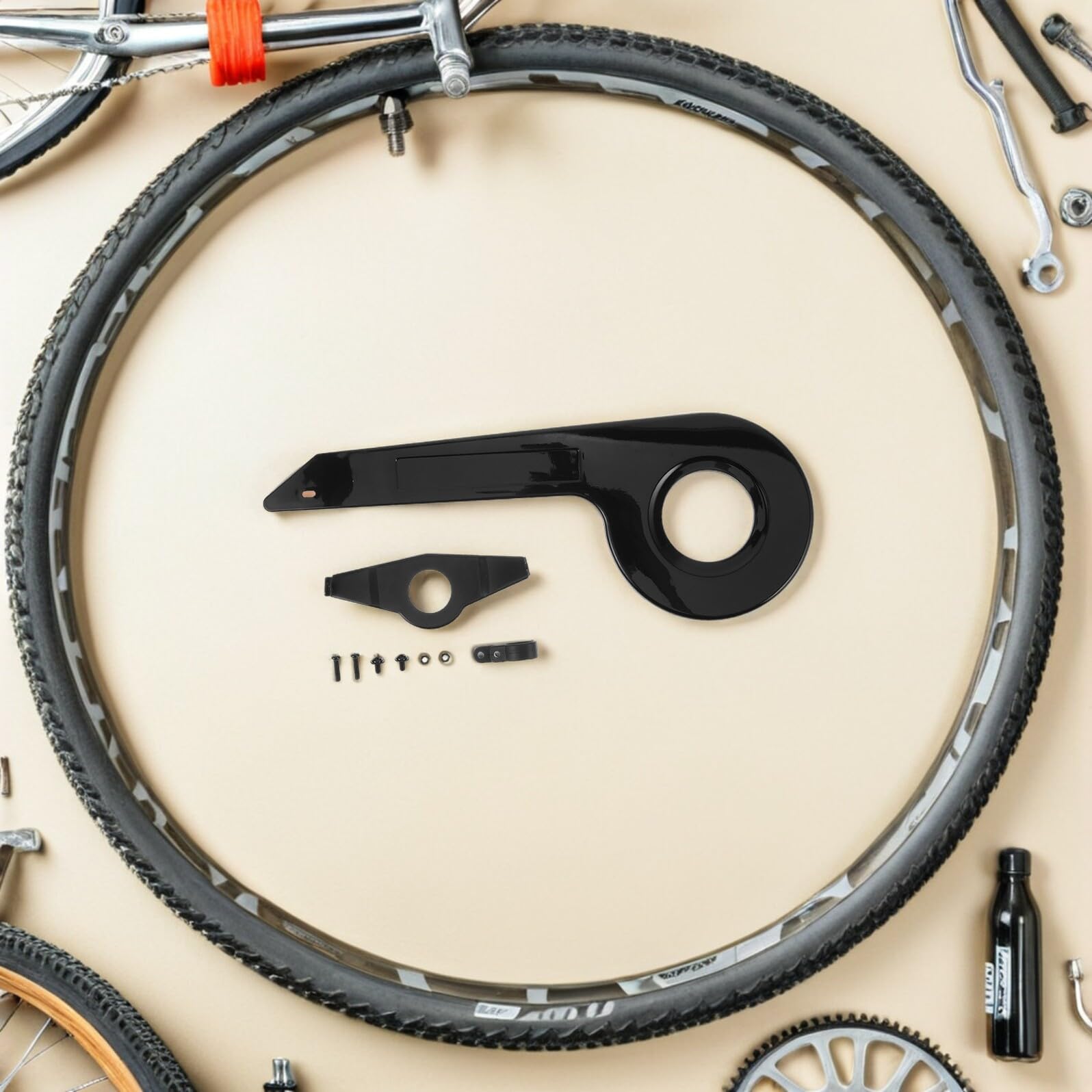DECHOUS Protezione Catena Bici 32-36t Copertura Pignone Resistente Leggero per Mountain Bike Strada Sicurezza Completa Pedivella Guardia Corona Copri Catena per Ciclismo Outdoor