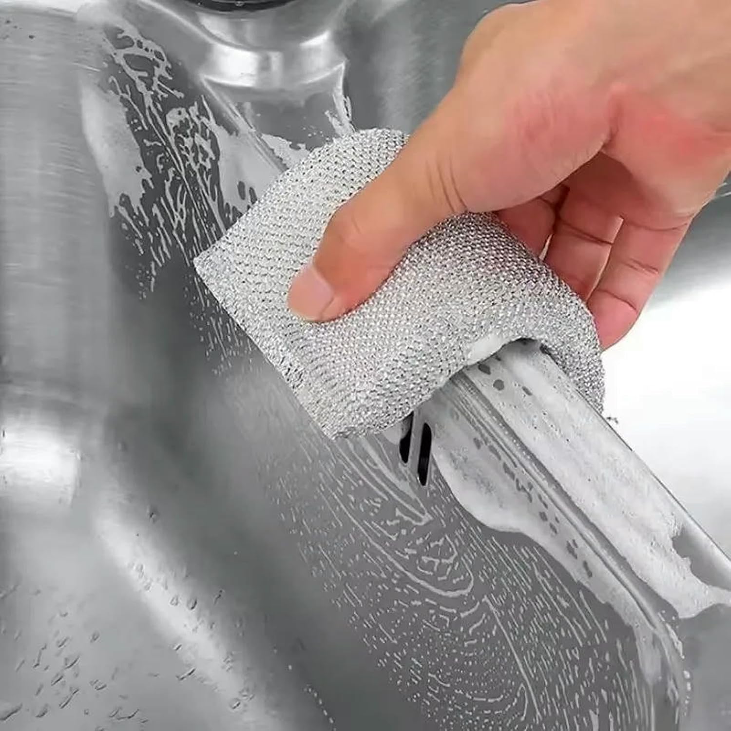 Double-Sided Thickened Stainless Steel Dishwashing Brush, Deep Cleaning Tool for The Kitchen