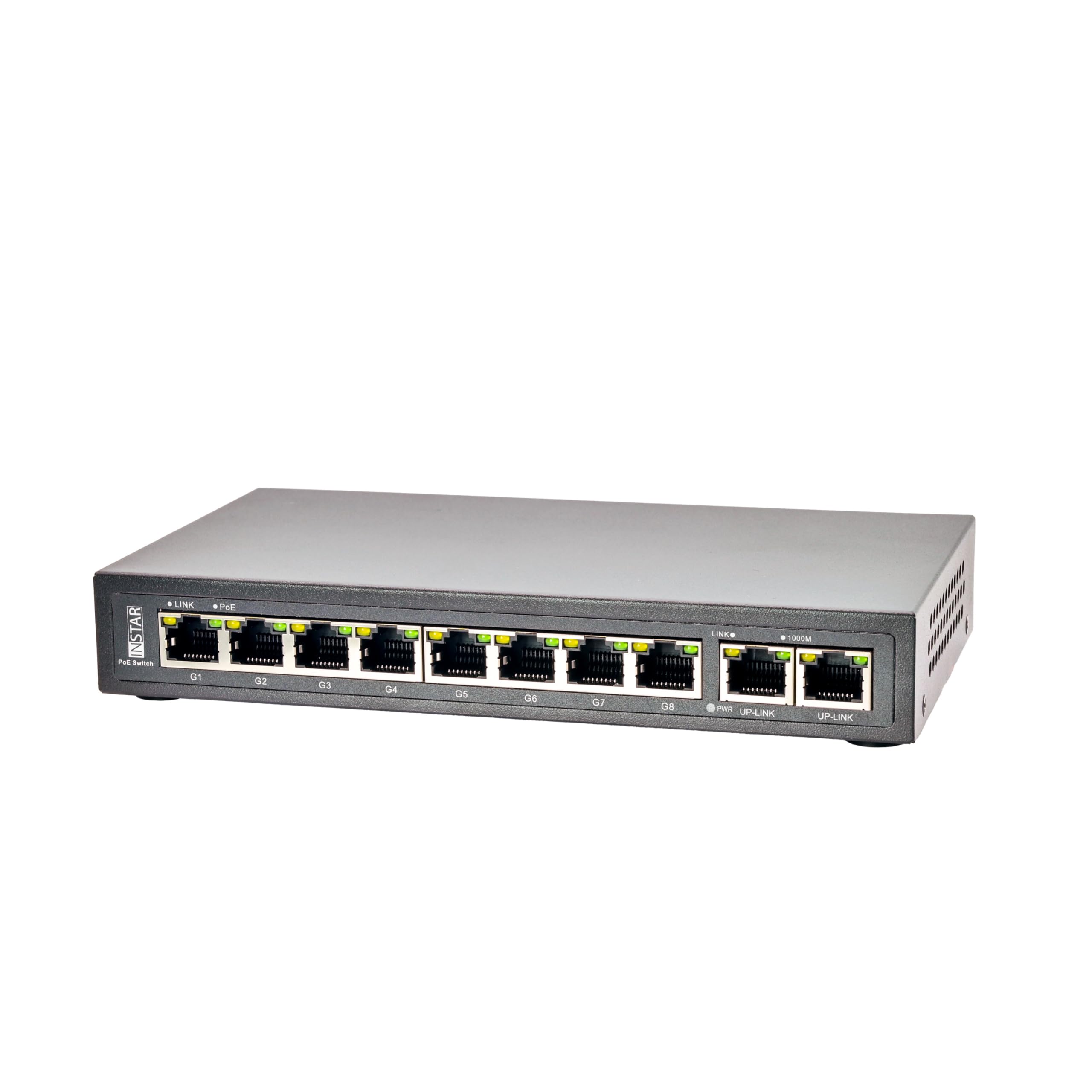 INSTAR PoE Switch IN-PoE 8250 – 8 PoE Ports + 2 Uplink, 250W