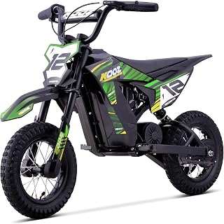 KOOZ 36V 300W Electric Dirt Bike for Kids - 3 Speed Modes Teen Electric Motorcycle Up to 15.5 MPH & 10 Miles Long-Range, Shock Absorber & Rear Brake, 12" Sturdy Tire Gift for Kids