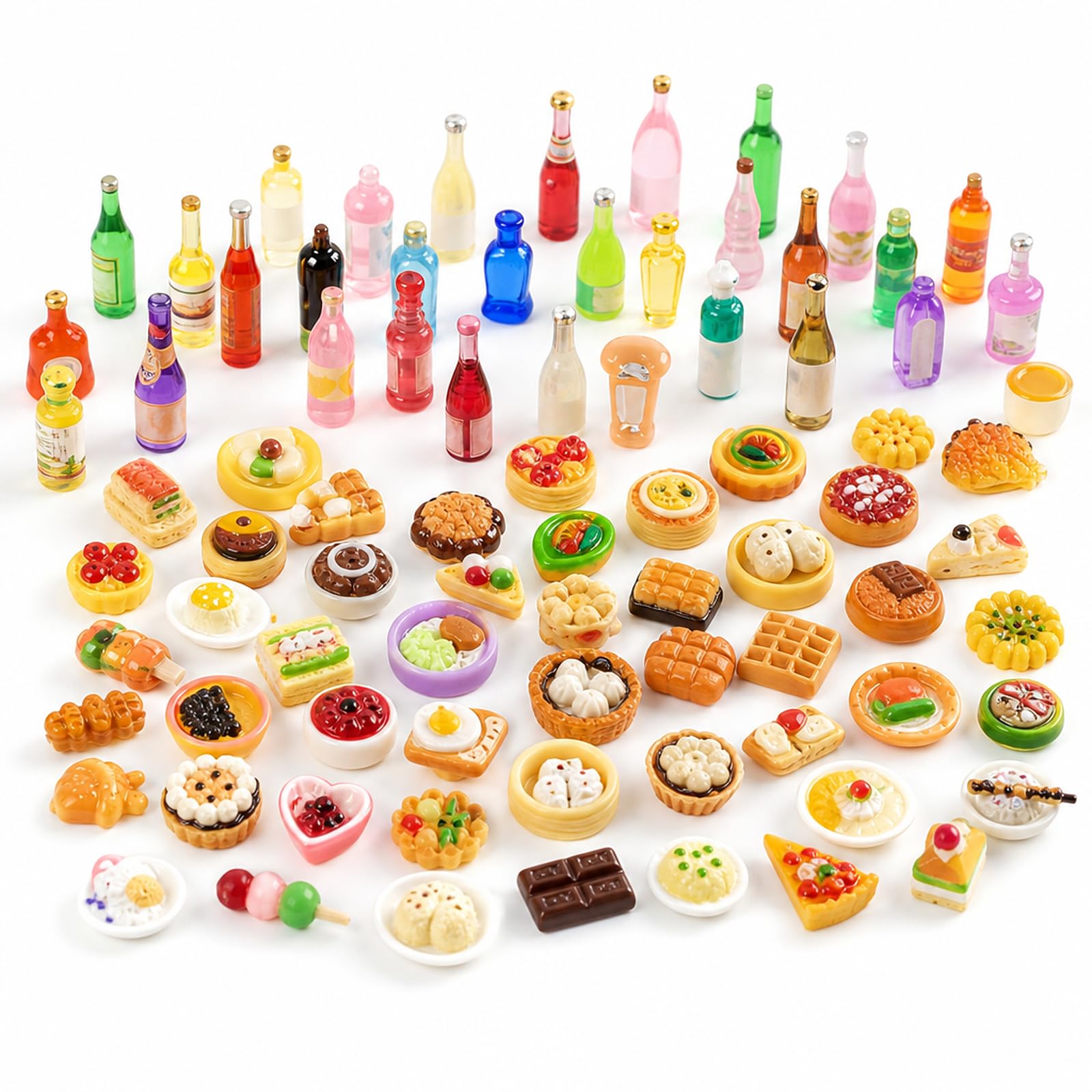 80PCS Mini Food, Miniature Food, Mini Food Model Ornament