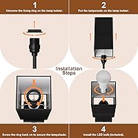 Vista 7 de Juego de 2 lámparas de mesa de dormitorio Sailstar, lámpara táctil con puertos de carga USB C+A, lámparas regulables de 3 vías para mesitas de Negro