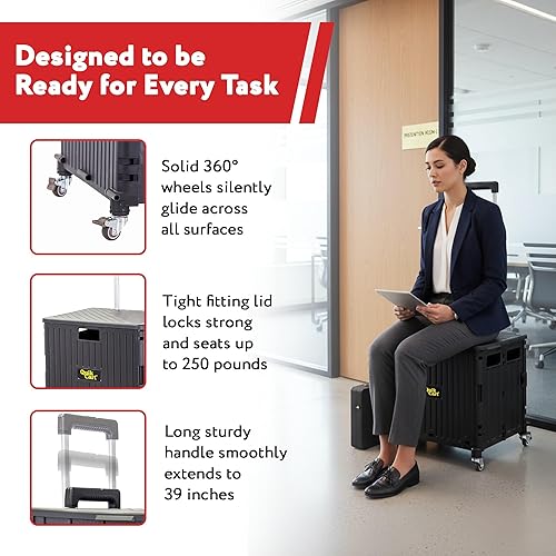 Miniatura 7 de Productos dbest Quik Cart 360 - Carrito de utilidad de 360 grados con ruedas - Carrito plegable para maestros y hogar - Carrito plegable resistente