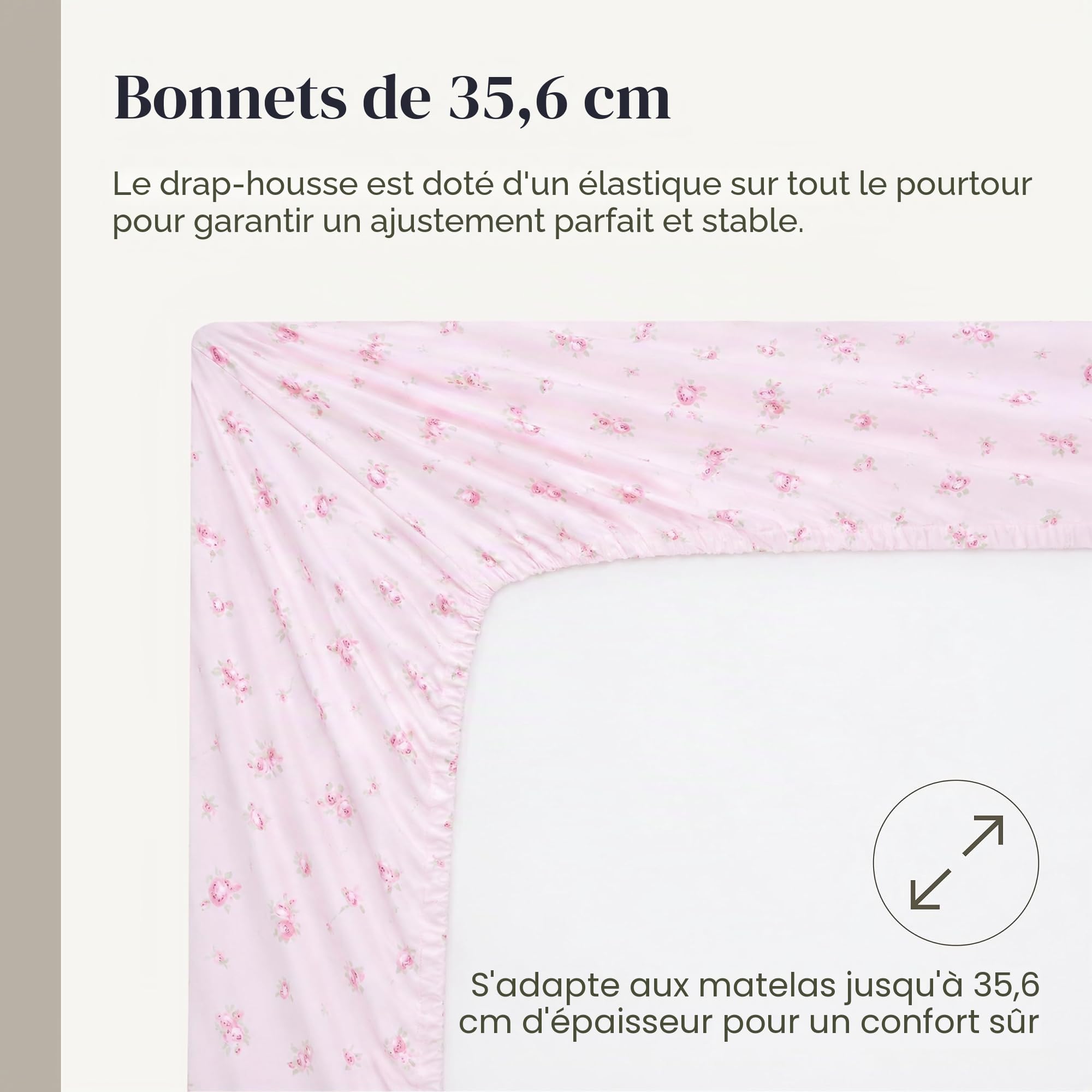 Modern Threads Parure de lit Douce et Soyeuse en Microfibre Infroissable, avec Drap Plat, Drap-Housse avec Bonnets Profonds et taies d'oreiller, Rose à Motif Fleurs (Blush), lit King Size californien