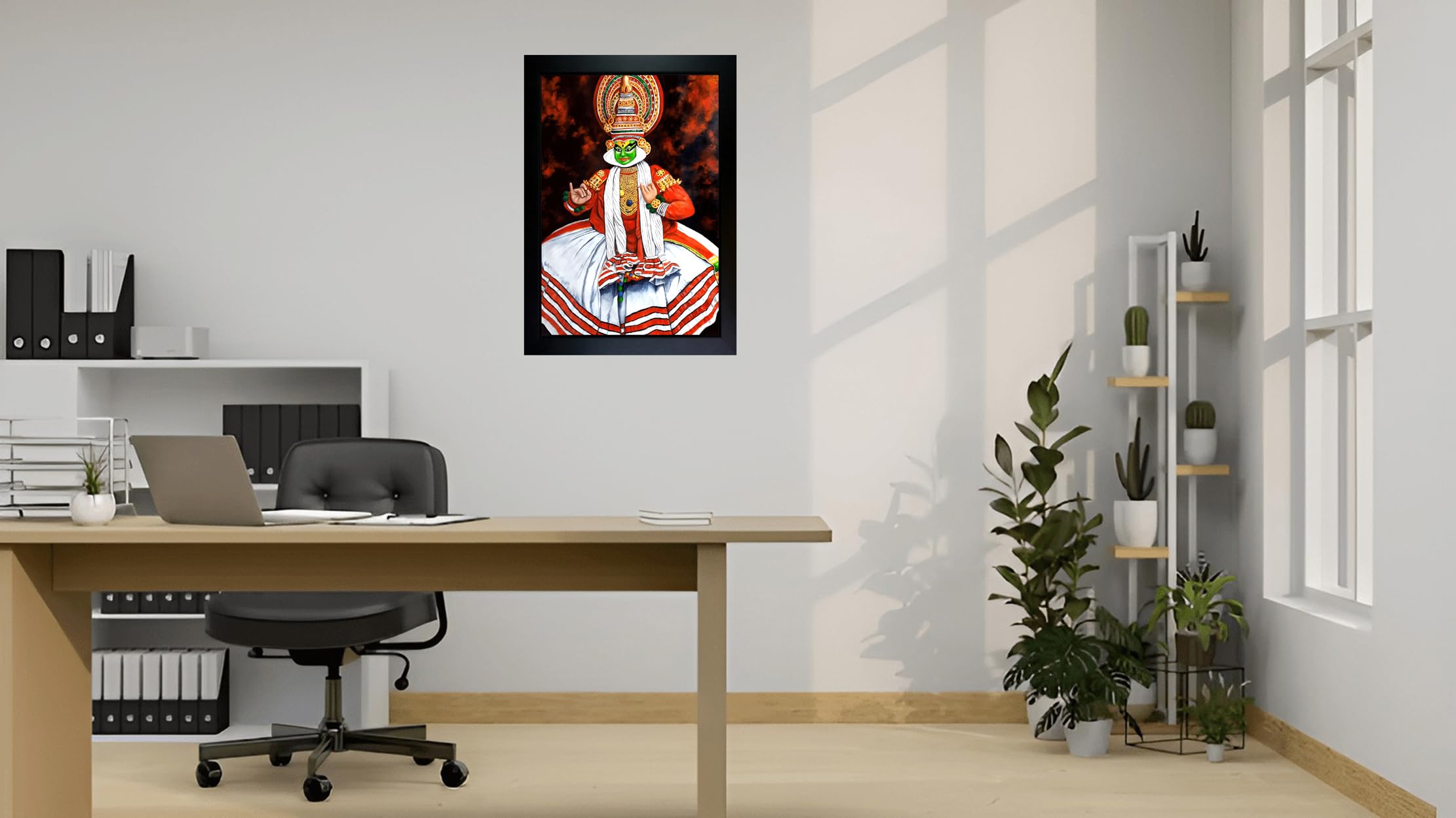 CrowdHall Kathakali Photo Frame | Kathakali Frame Wall Painting With Frame For Home Decoration And Gifting (10 x 13.5 inch) 1