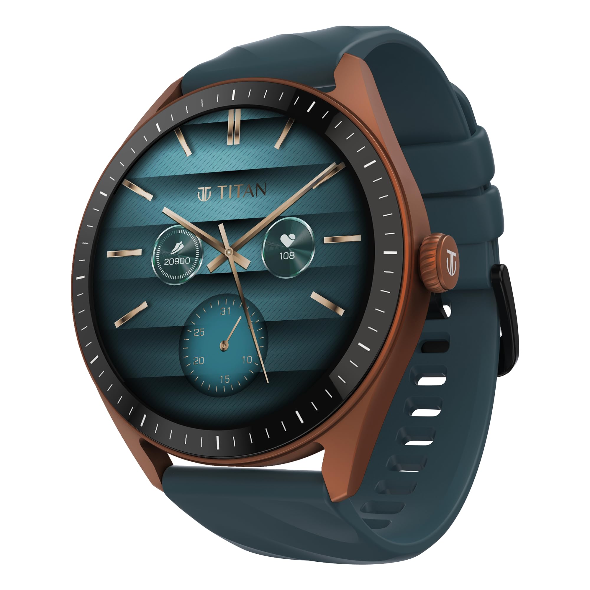 Titan Crest 2.0 Smart Watch for Man & Women, 1.43" AMOLED Display, Silicone Strap, BT Calling, Tailored Activity Tracker, 100+ Sports Modes, Fast Charging, Smart Watches for Women Latest & Men (Teal)-picture-11
