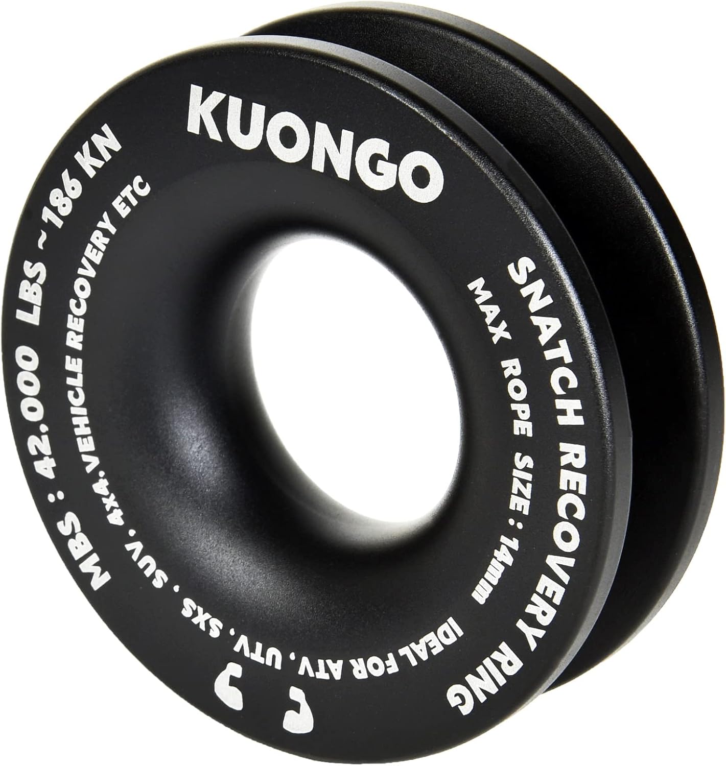 Soft Shackle Recovery 7/16"x20" Snatch Ring, Synthetic Soft Shackle Recovery Rope 36000lbs Breaking Strength Winch Snatch Block Towing Ring 42000lbs, for Truck ATV UTV SUVs Off-Road Vehicel Black Red