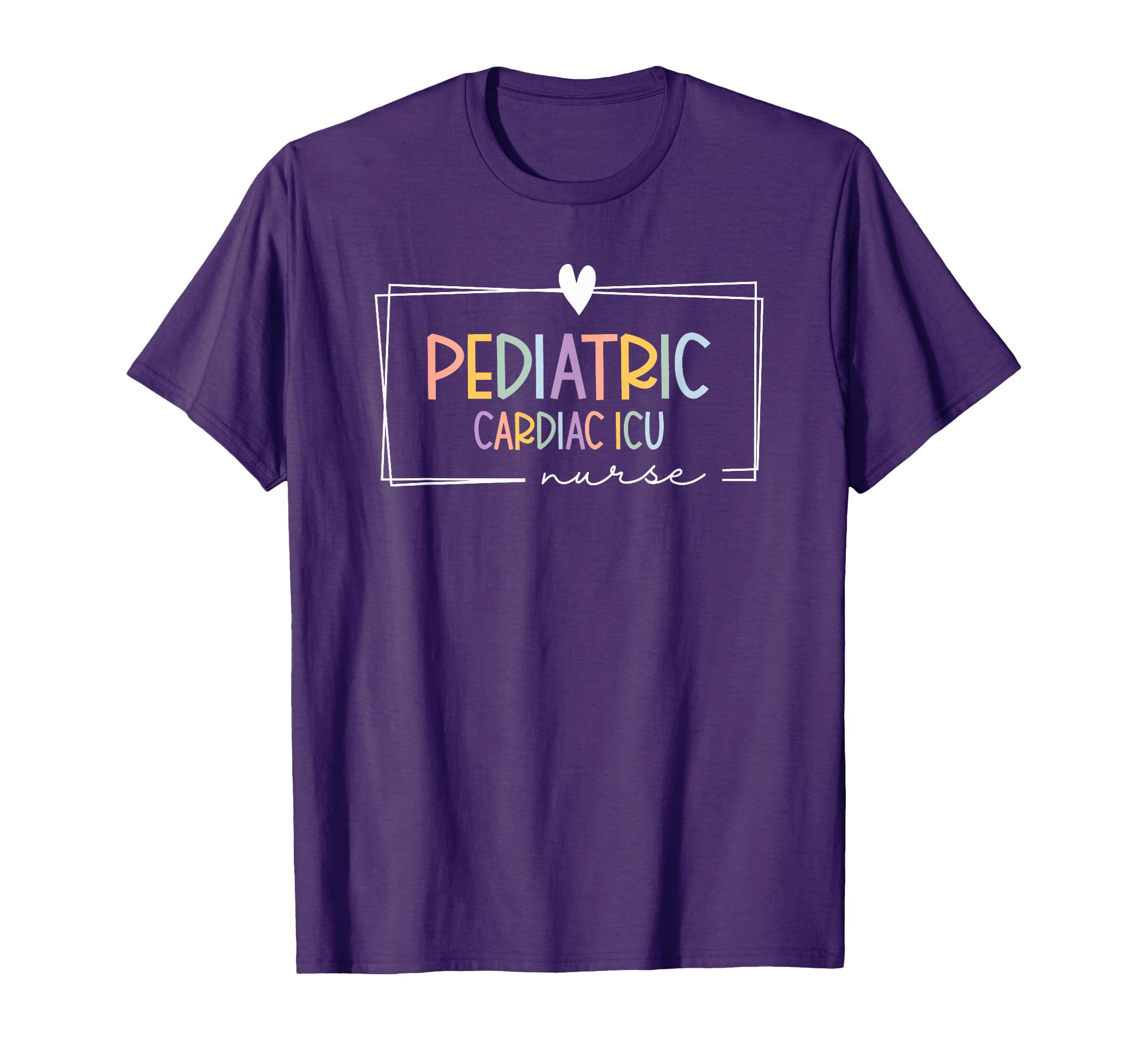 Retro Pediatric Cardiac ICU Nurse PCICU Rainbow Tiny Humans T-Shirt