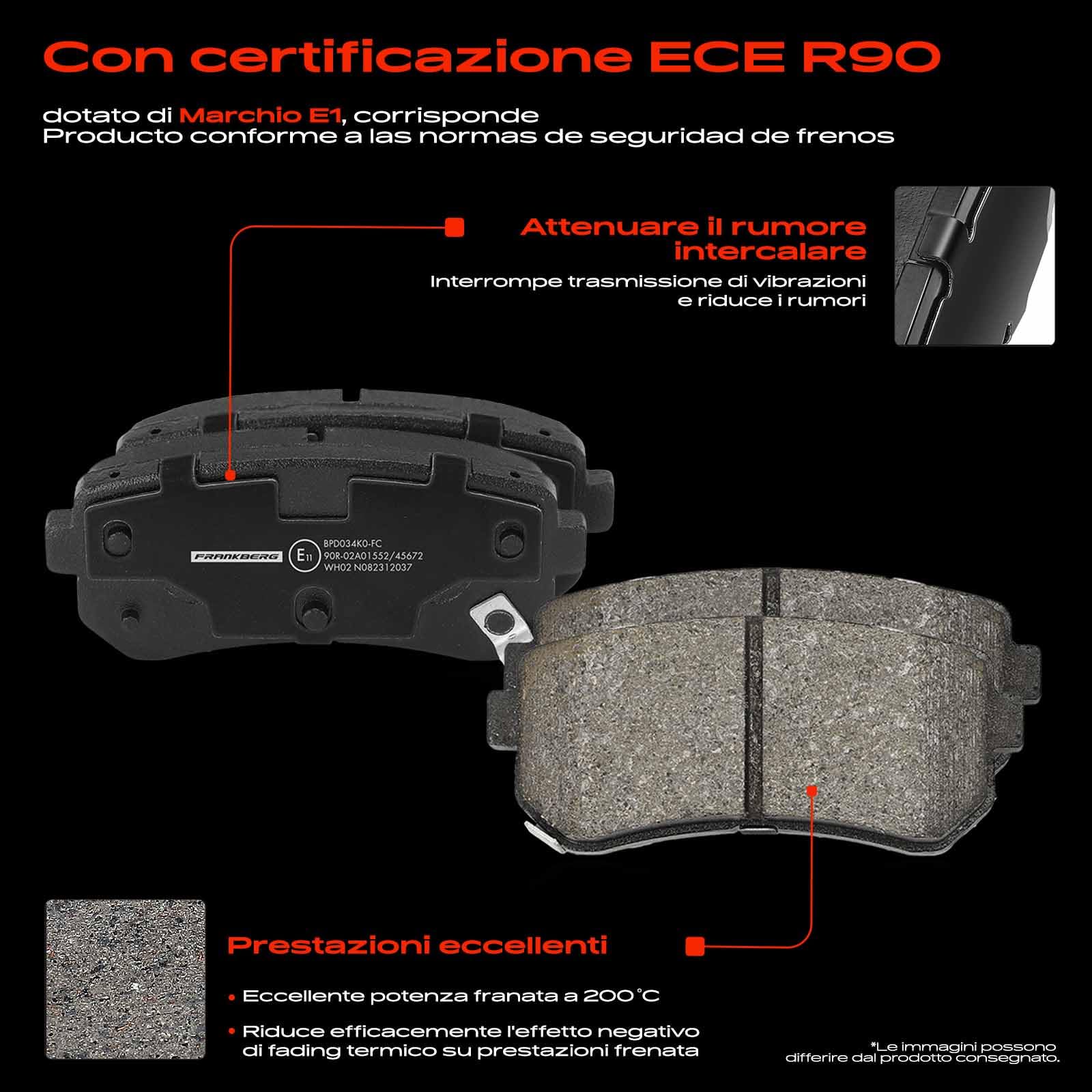 Frankberg 2 dischi freno + 4 pastiglie freno posteriori 583020ZA00 | Compatibile con: iX35 EL ELH LM,Sportage QL QLE,Tucson TL TLE