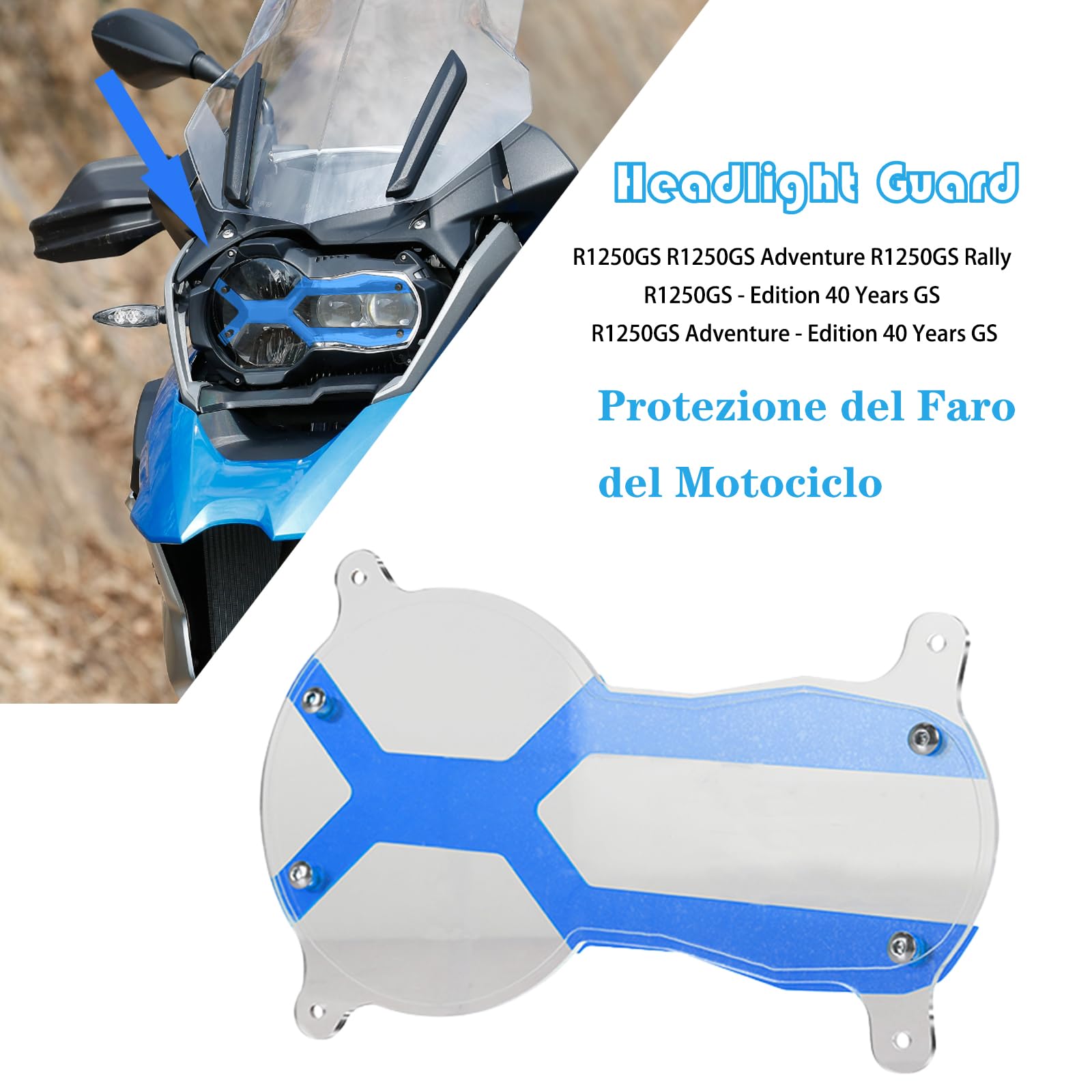Griglia di Protezione del Faro del Motociclo Per R1250GS R1250GS Adventure 1250GS Rallye R1250GS - Edizione 40 Anni GS R1250GS Adventure - Edizione 40 Anni GS 2021-2023(blu)