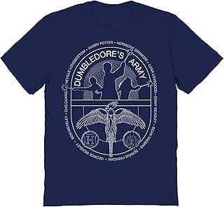 Harry Potter Dumbledore's Army Emblem Navy Graphic Crew Neck, Short Sleeve Tee - Wizard Movie T Shirt for Men & Women