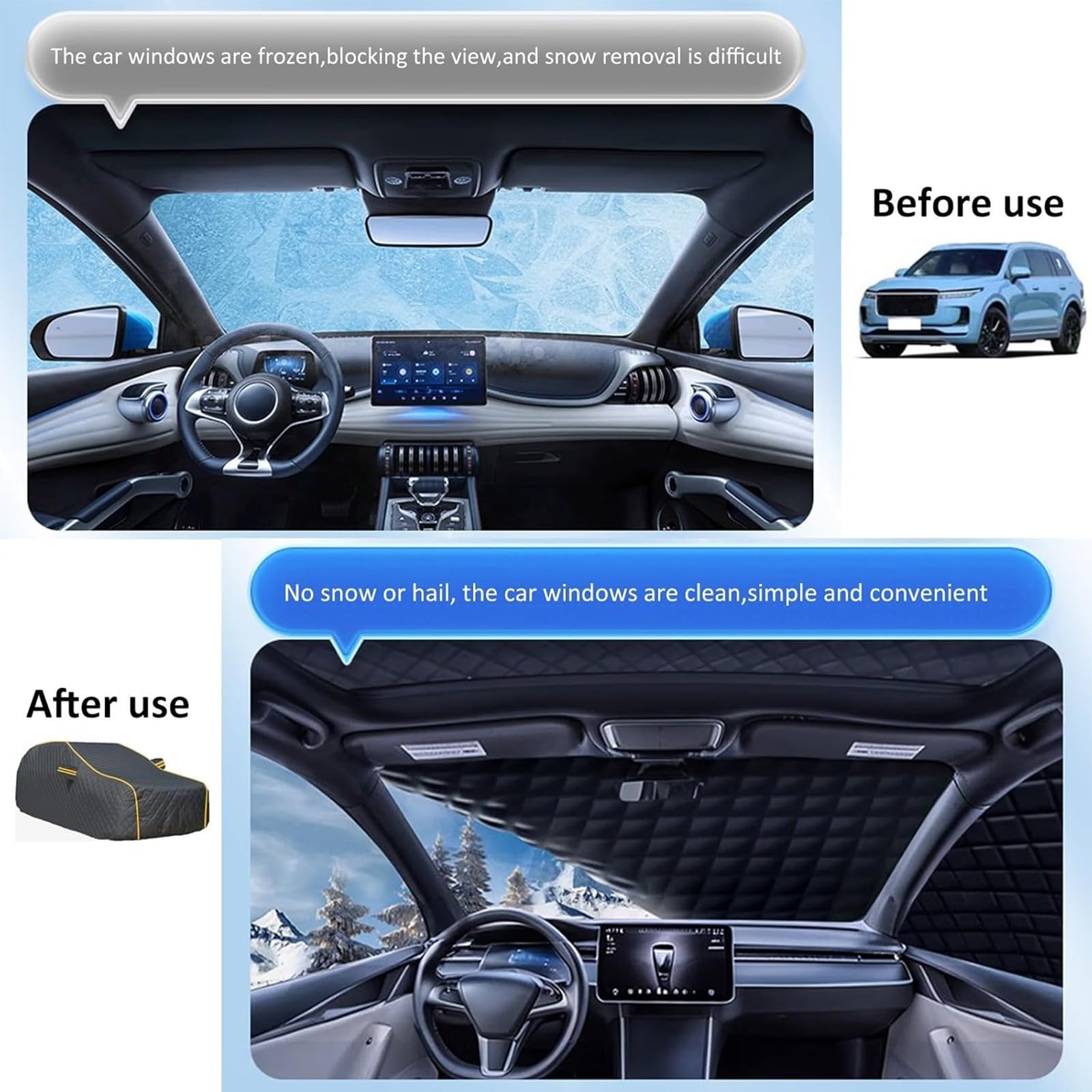 Pokrowiec na samochód przeciwko gradem do Renault Espace 4 2002-2015, pasuje do samochodów osobowych i SUV-ów, wodoodporny, odporny na grad, mróz, zarysowania UV (Noir, PourRenault Lutecia 1990-2023)
