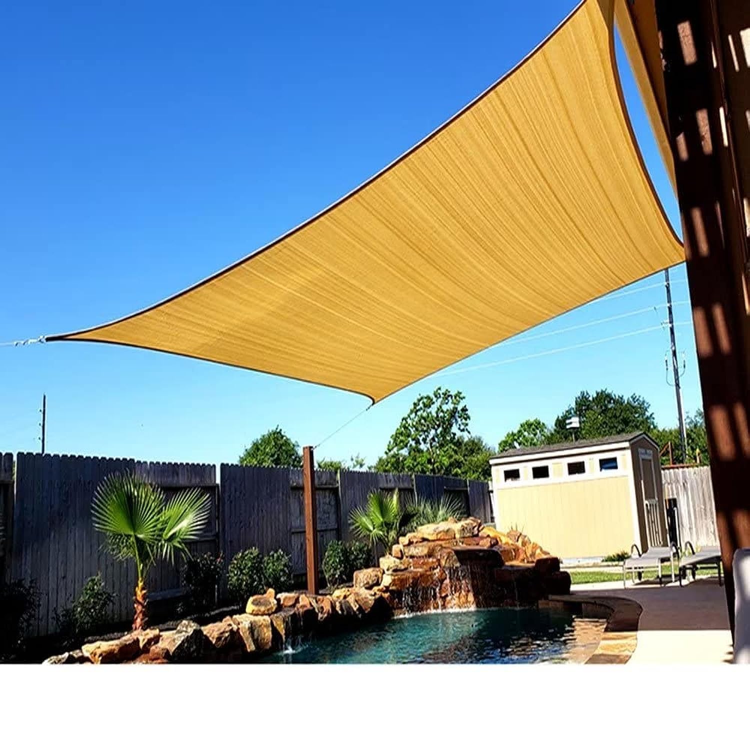 Sun Shade Net,220GSM,Sand Color,UV Rate 90%,Sun Shade Cloth for Outdoor Garden Patio Shade Balcony Shades(5x8m)