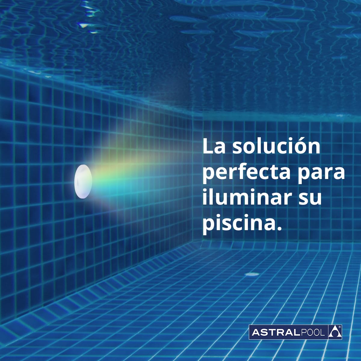 Astralpool Lámpara LED - PAR56 RGB RC1100 + RC Multicolor - Sumergible - Piscinas - 12 Colores, 8 secuencias, 8 velocidades - Incluye Control Remoto