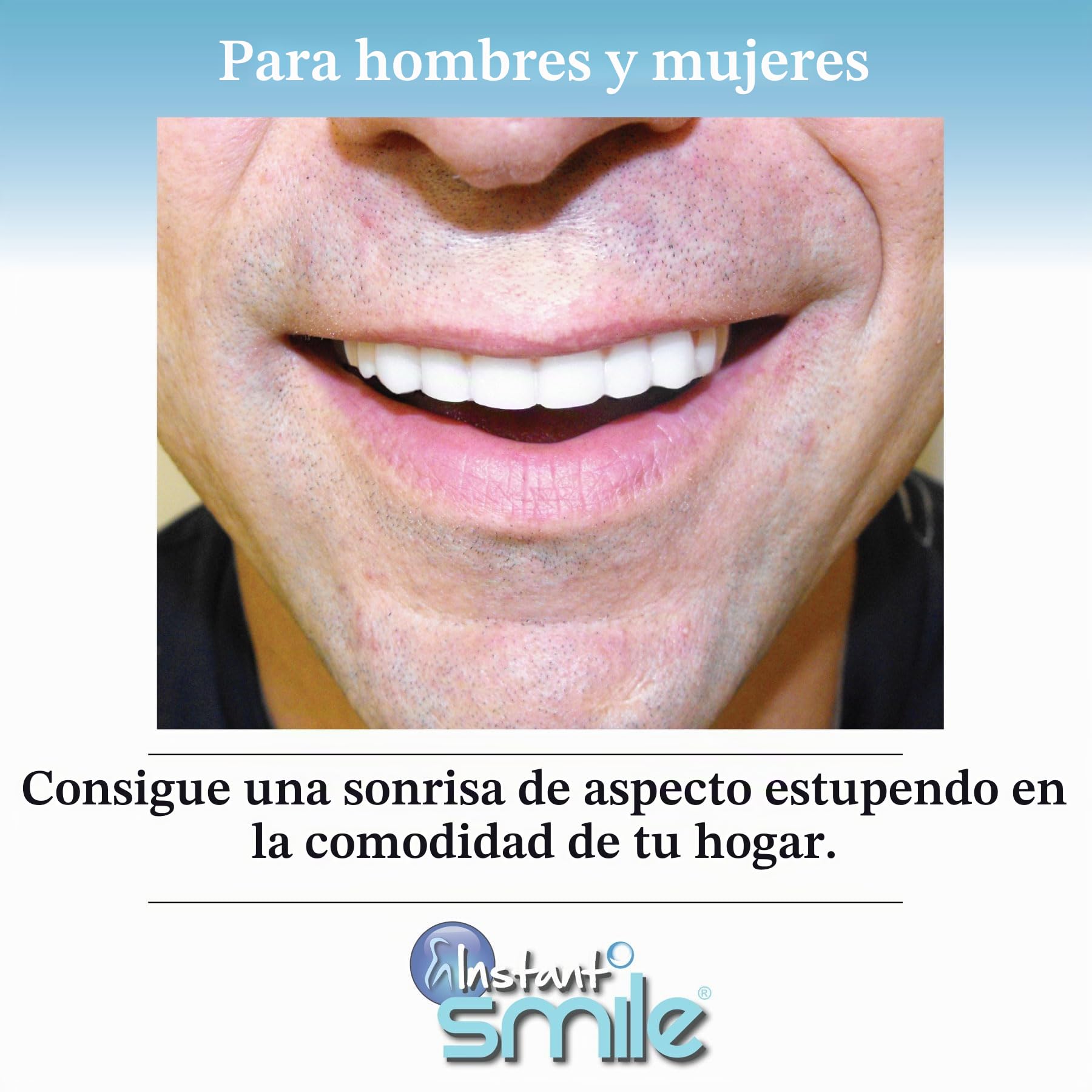 Instant Smile Comfort Fit Flex - Dientes superiores cosméticos, sombra natural, cómoda chapa superior para un uso prolongado, carillas de dientes para hombres y mujeres, 1 tamaño se adapta a la