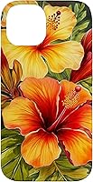Vista 4 de Hawaiian Tropical Yellow Red Hibiscus Plumeria Case for iPhone 17
