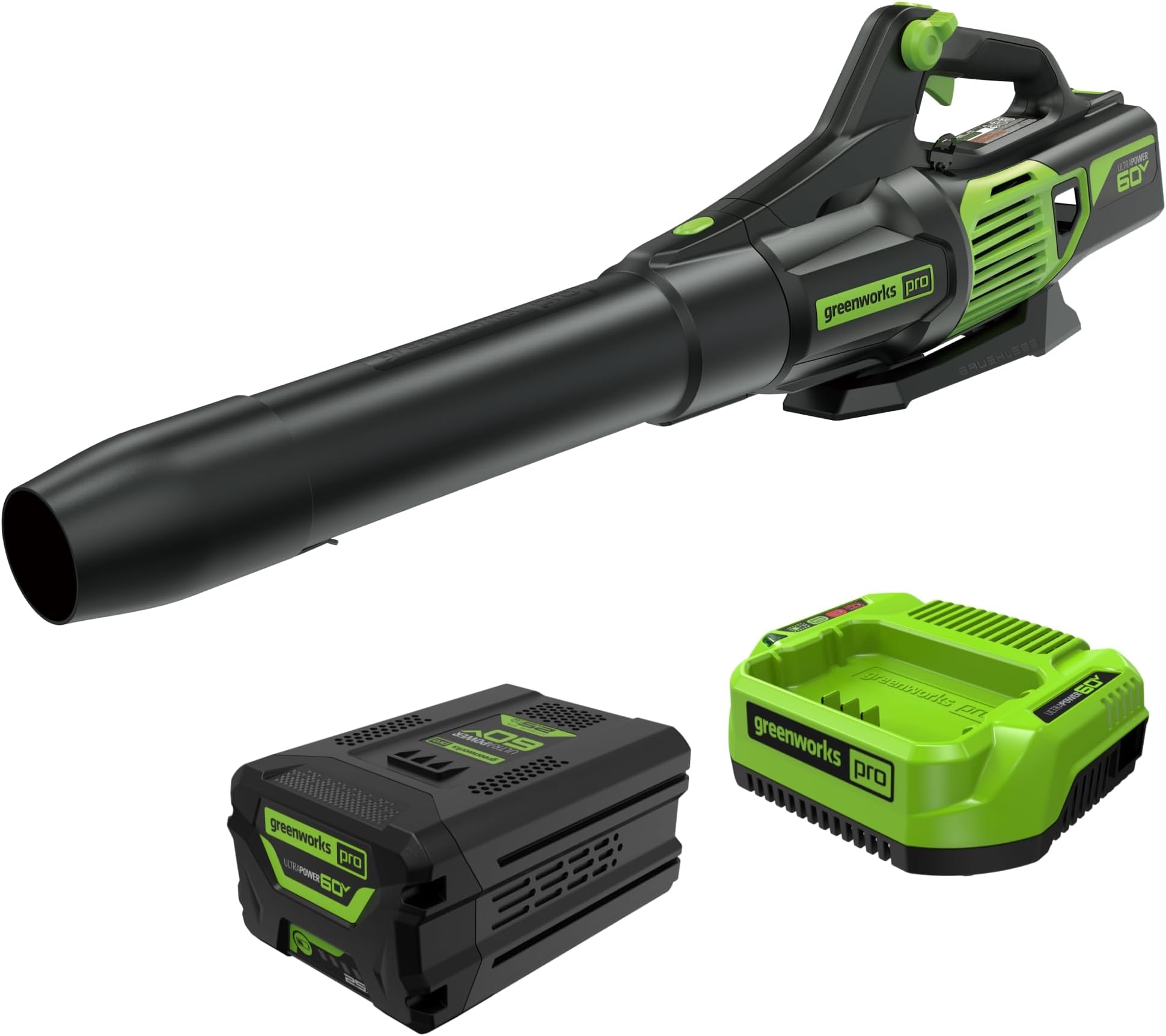 60V (610 CFM / 130 MPH) Cordless Leaf Blower, High Power, Lightweight & Quiet Operation for Wet Leaves, Driveways and Dense Gravel, Includes 2.5Ah Battery & 5A Rapid Charger
