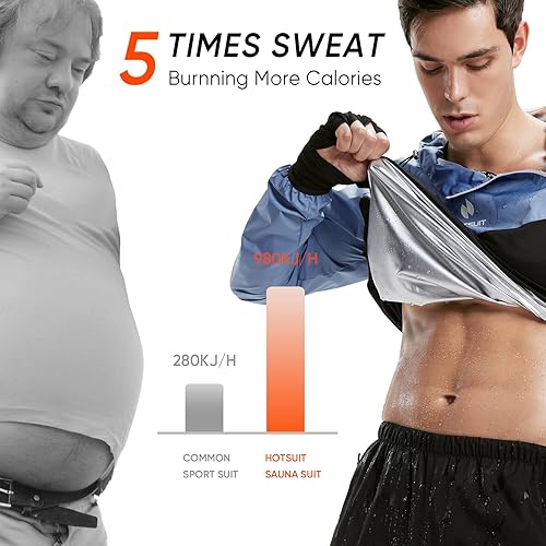 Miniatura 80 de HOTSUIT Sauna Suit for Men Sweat Sauna Jacket Pant Gym Workout Sweat Suits