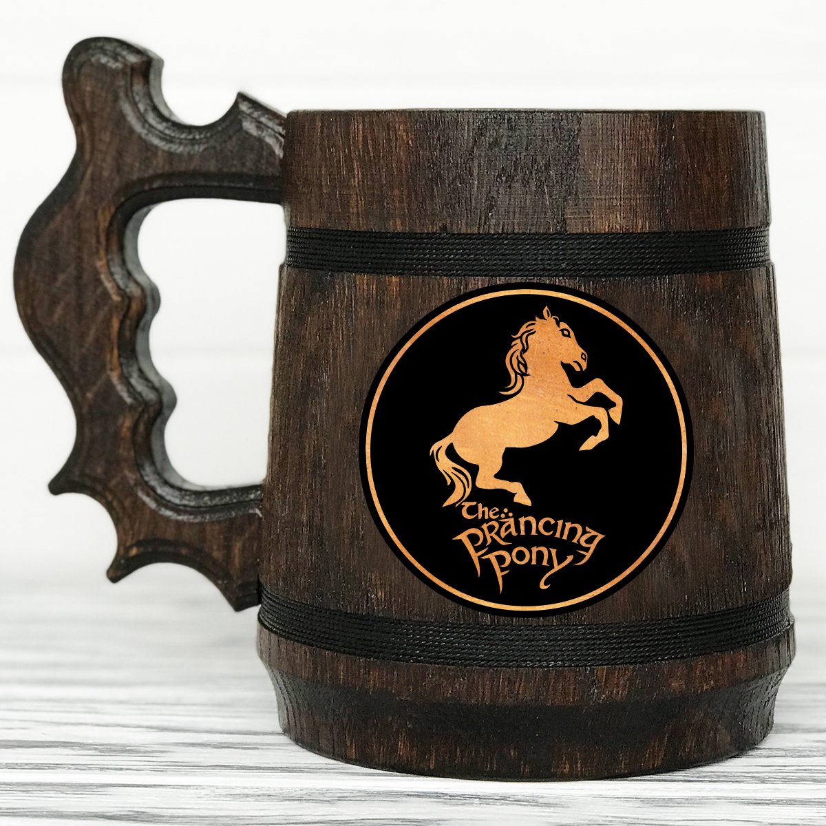 Prancing Pony Mug. Personalized Mug. Lord Rings Gift. Prancing Pony Pub Inspired Tankard. Custom Beer Tankard #75/0.6L / 22 ounces