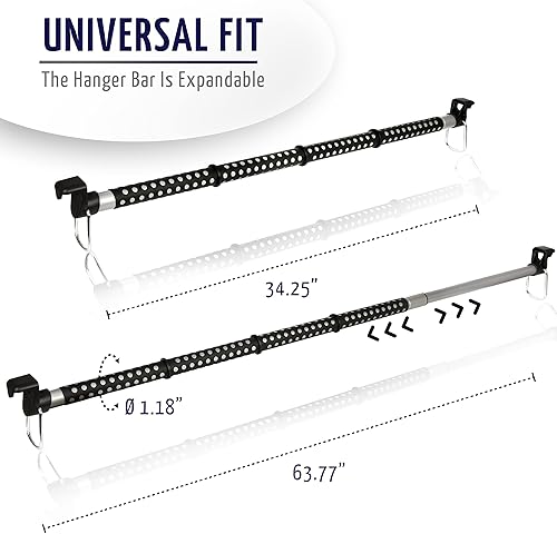Miniatura 2 de Zone Tech y Zone Tech - Percha para colgar la cabeza del coche con barra extensible para el reposacabezas del automóvil, para chaqueta, traje y