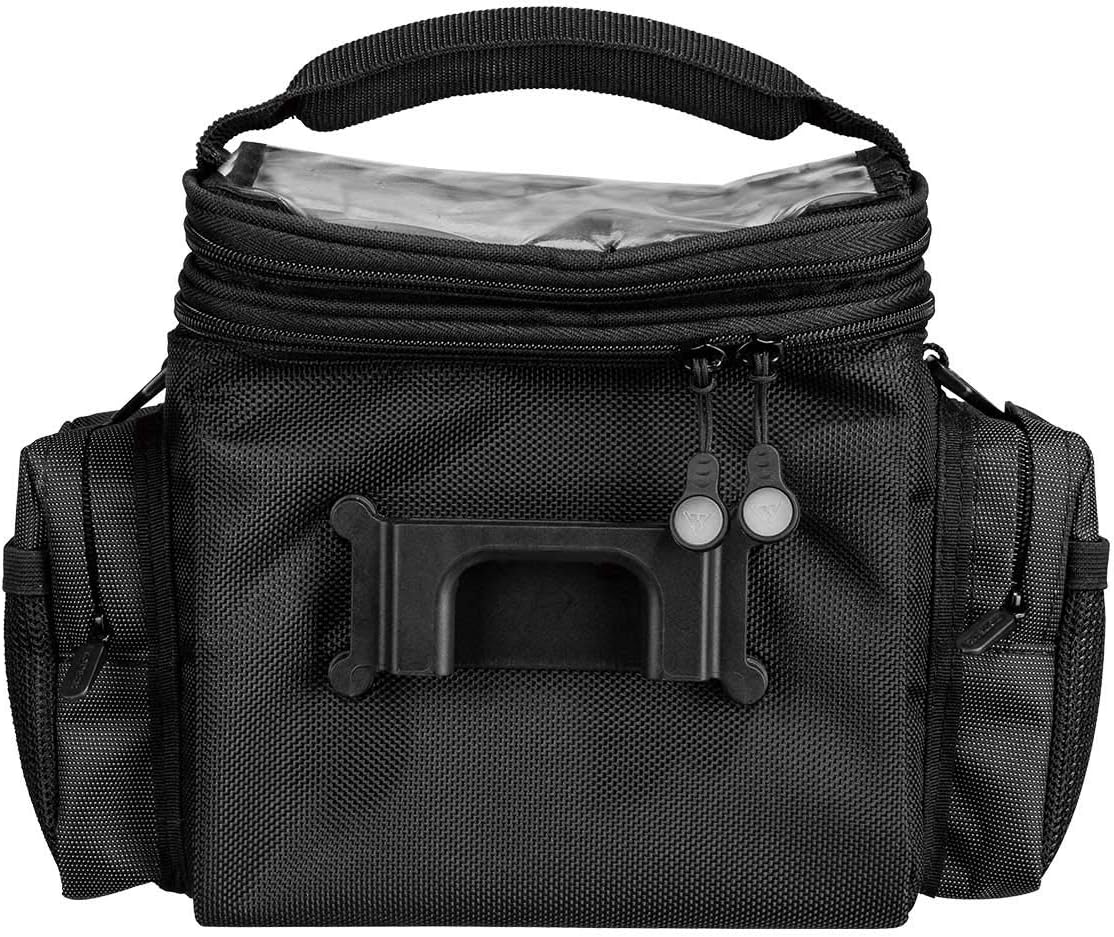 TOPEAK TourGuide Handlebar Bag with Rain Cover – 5L Medium-Capacity Front Bike Bag with QuickClick Mount, Shoulder Strap, Reflective Strip & Pockets for Touring and Commuting