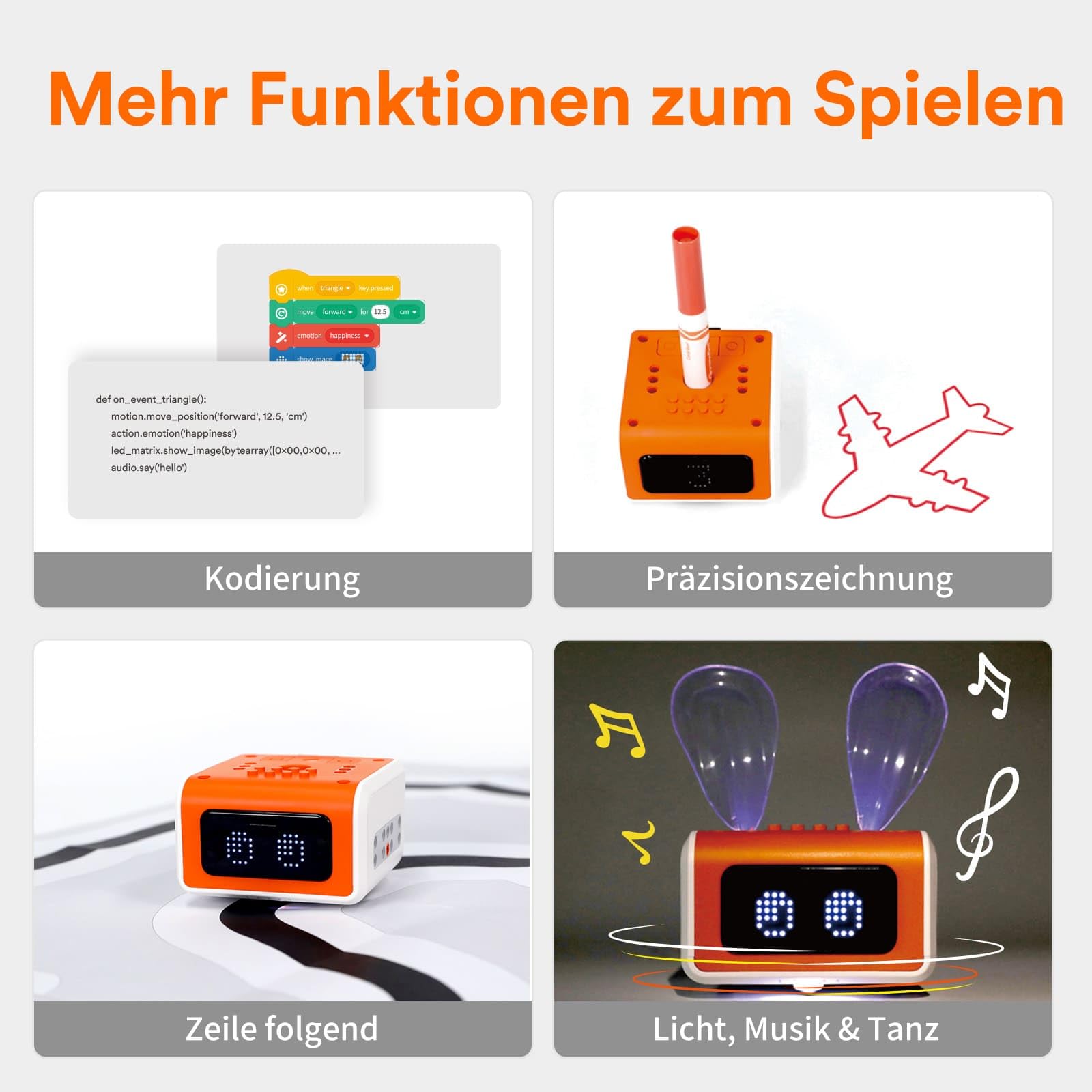 Programmierbar Roboter Kinder ab 8-12, MatataStudio VinciBot Programmierbarer KI Roboter Spielzeug Bausatz mit Scratch & Python Ferngesteuerte Elektronische Programmieren Roboters STEM Lernspielzeug