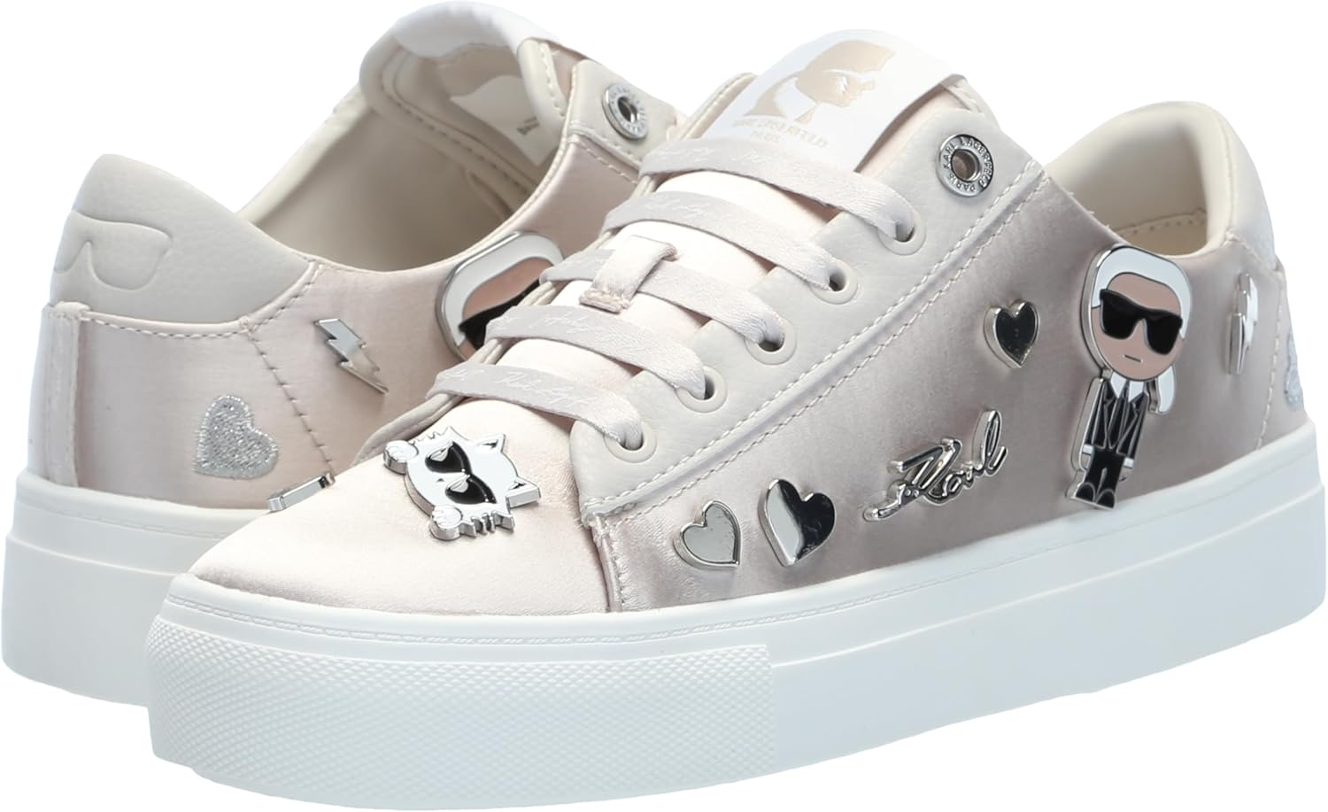 Karl Lagerfeld Womens Cate Pins Lace Up Sneaker - Image 7