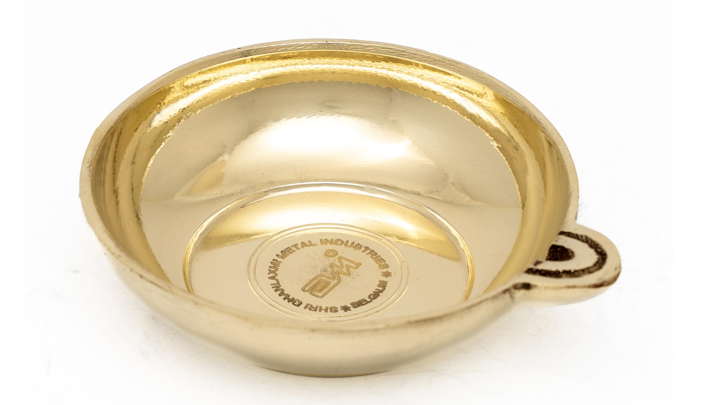 DMI one Faced Antique Brass Dasara Panti 2 inch Diameter Panati - 30 ml Oil Capacity Gold