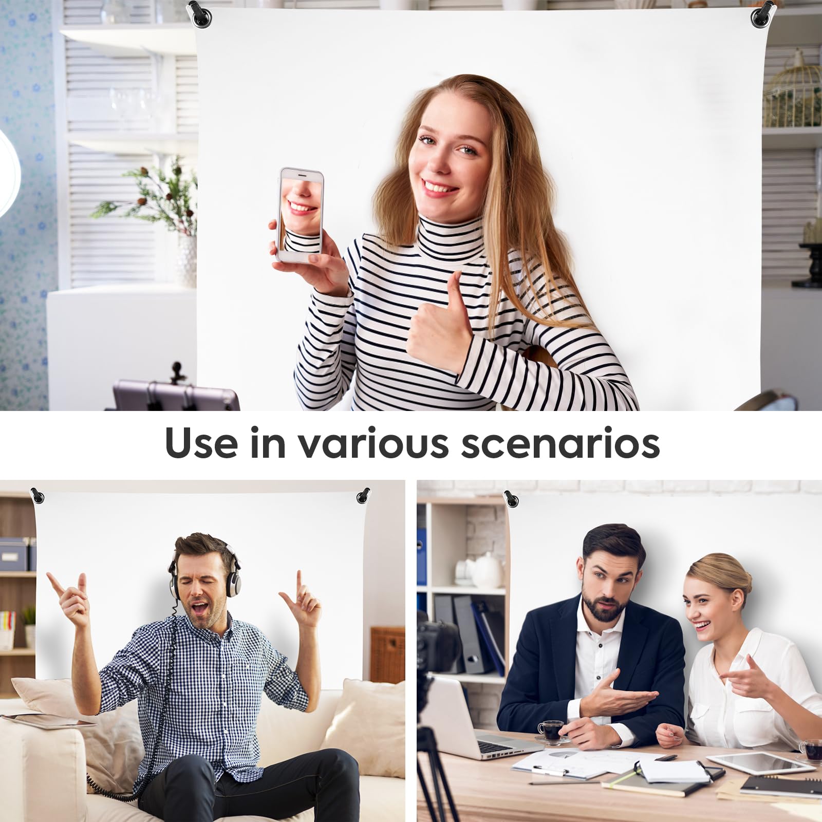 2x1.5m/ 6.5x4.9ft Green Screen Backdrop Photography Background With Adjustable Tripod Cross-Shaped Stand For Streaming Gaming Studio Photography