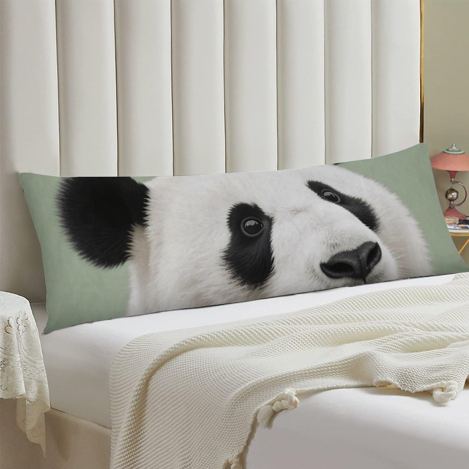 Body Pillow Cover 20x54 Long Pillow Case with Invisible Zipper Breathable Microfiber Black and White Panda Pillowcase Soft Cozy Protector for Bedroom Couch Sofa Bed Home Decor All Seasons