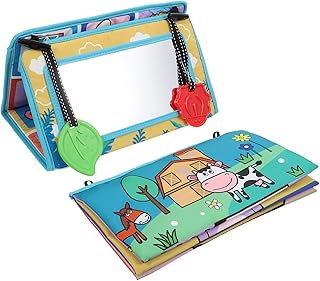 Totority Espelho Distorcido Livro De Pano Livro De Pano De Bebê Brinquedos De Animais Para Bebês Brinquedo Infantil Espelho Colorido Livro De Bebê Livro De Dobras Para Crianças Livro