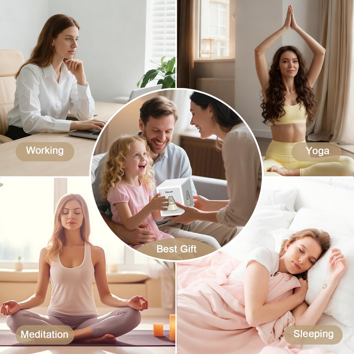 Kipcush Máquina de sonido de regalo de Navidad, máquina de sonido para bebé, luz de bebé para guardería, máquina de ruido blanco, 3 niveles de brillo, 31 niveles de volumen, 30 opciones de sonido, 6