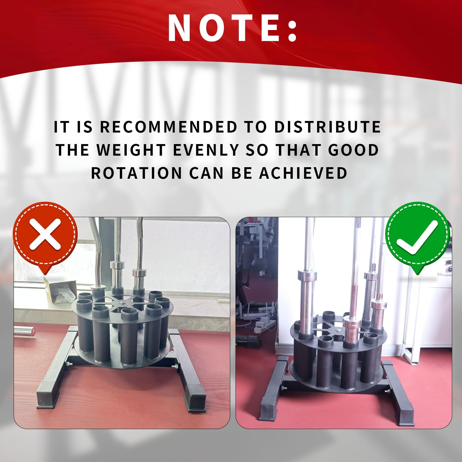 Supporto Verticale Per Bilancieri Yes4All - Portabarre Per 5 O 9 Barre Olimpiche, Per Home Gym - Foto 11