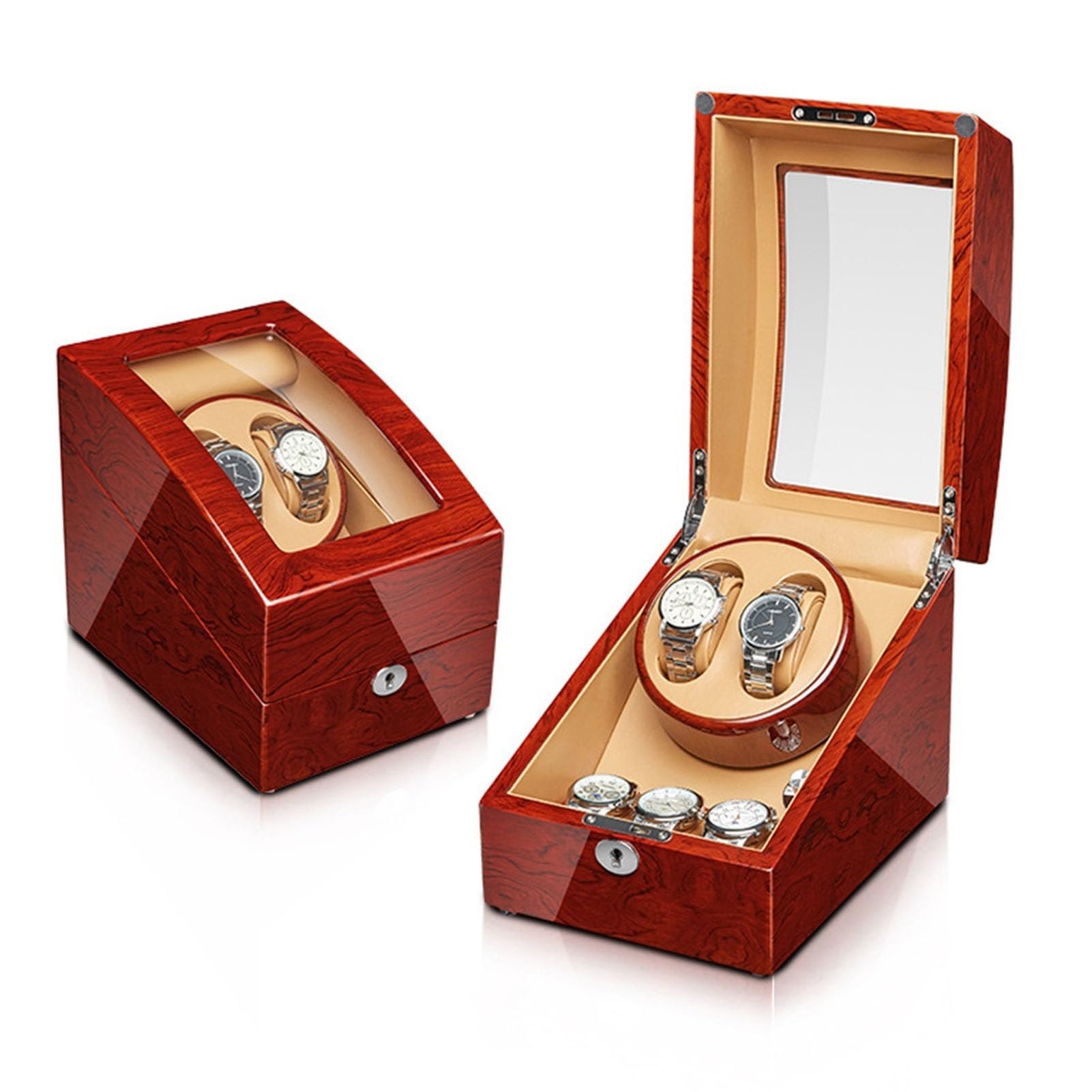 Boîte remontoir montre automatique en bois laqué piano haut de gamme