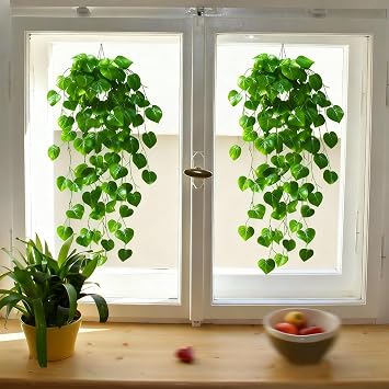 Green Plants Wall Stickers, Hanging Vine Palm Leaf Wall Decal, Nature Art Mural for Bedroom, Living Room, Office & Home Decor Green Ivy
