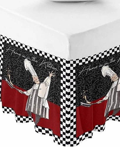 Miniatura 9 de Falda de cama de mármol tamaño Queen de 16 pulgadas de caída, ajustable y elástica, plisada, con volantes de lujo para cama individual, matrimonial,