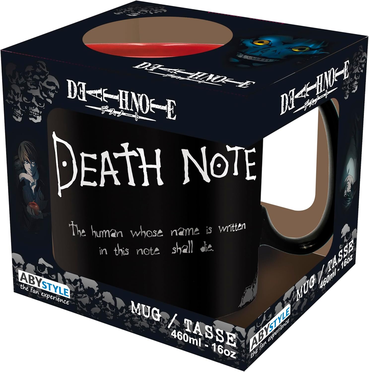 ABYstyle 16 Fl Oz Coffee Mug - Death Note Shinigami Rules Mug, Death Note Manga Inspired Anime Merch for Home Kitchen, Perfect Anime Gift Featuring Gods of Death Design