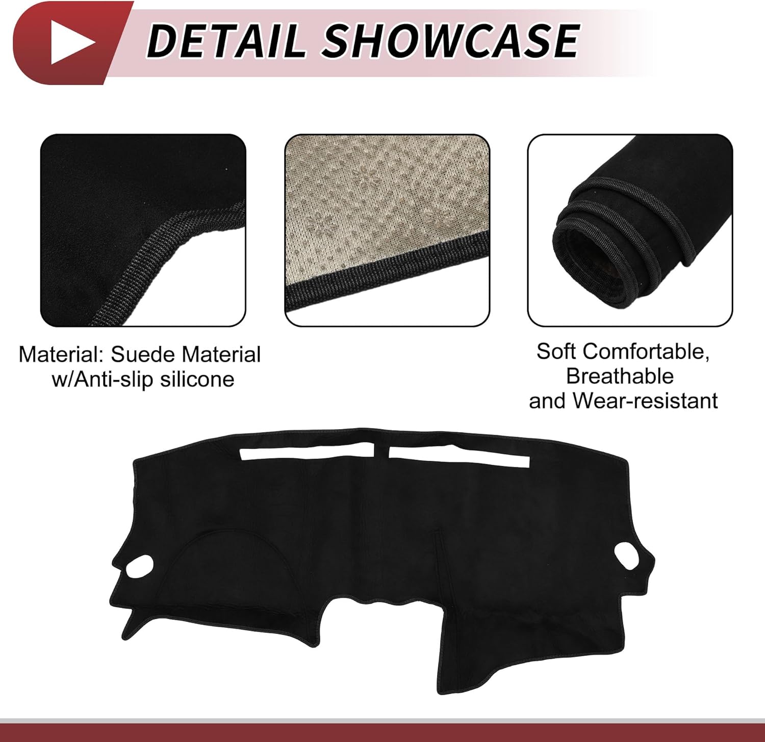 Dashboard Dash Cover for Nissan-Altima 2007-2012 Interior Dashboard Mat Black Suede Silicone