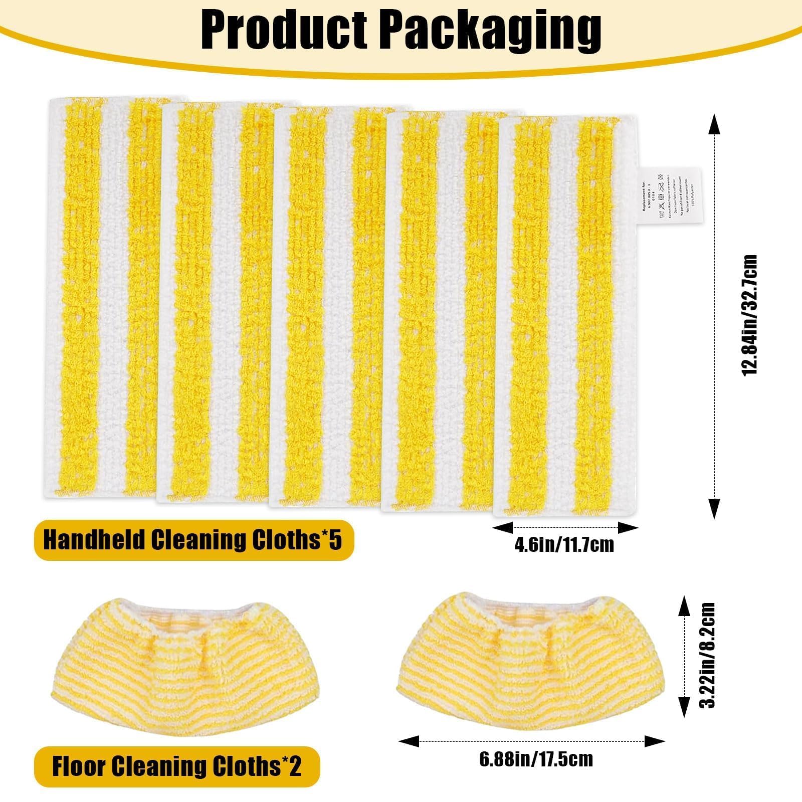 Lot de 7 Chiffons de Rechange en Microfibre Compatible avec SC1, SC2, SC3, SC4, SC5, Bonnettes Microfibres Nettoyeurs à vapeur, Accessoires de Rechange