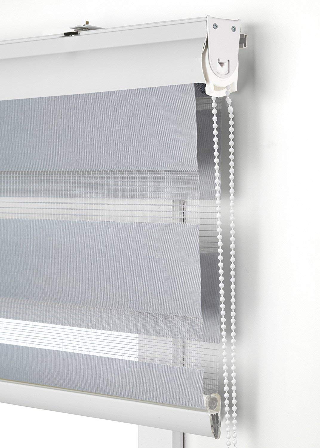 Estoralis Sansa | Estor Enrollable Noche y Día Diseño Moderno | Doble Tejido | Color Gris | 105 x 255 cm (Ancho/Alto) Tamaño Tela 102 x 250 cm | Estores para Ventanas y Puertas