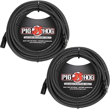 Pig Hog PHM25 8mm Tour Grade XLR Mic Cable - 25ft 2 Pack