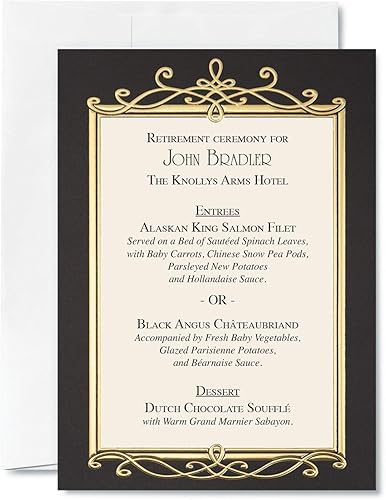 Miniatura 2 de PaperDirect Invitaciones planas de borde negro con detalles en relieve de lámina dorada, 28 unidades