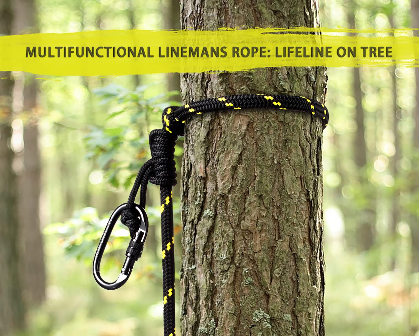 UIIHUNT Lineman's Seil Für Jagd & Klettern - Sicherheitsseil Für Baumstand Und Kletterausrüstung