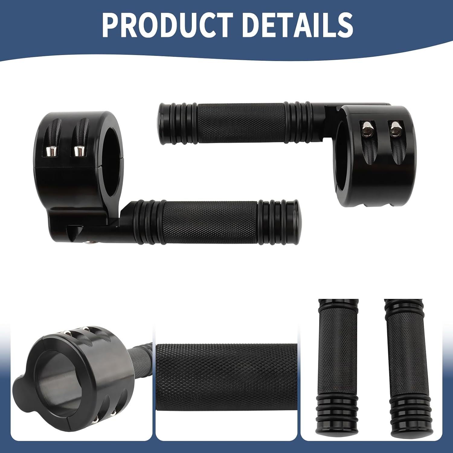 Highway Pegs 1.25" Motorcycle Foot Pegs Adjustable Fit For Harley Indian Victory Honda Yamaha Suzuki Kawasaki with 1-1/2" Highway Engine Crash Guards Bar (Black, 32mm)
