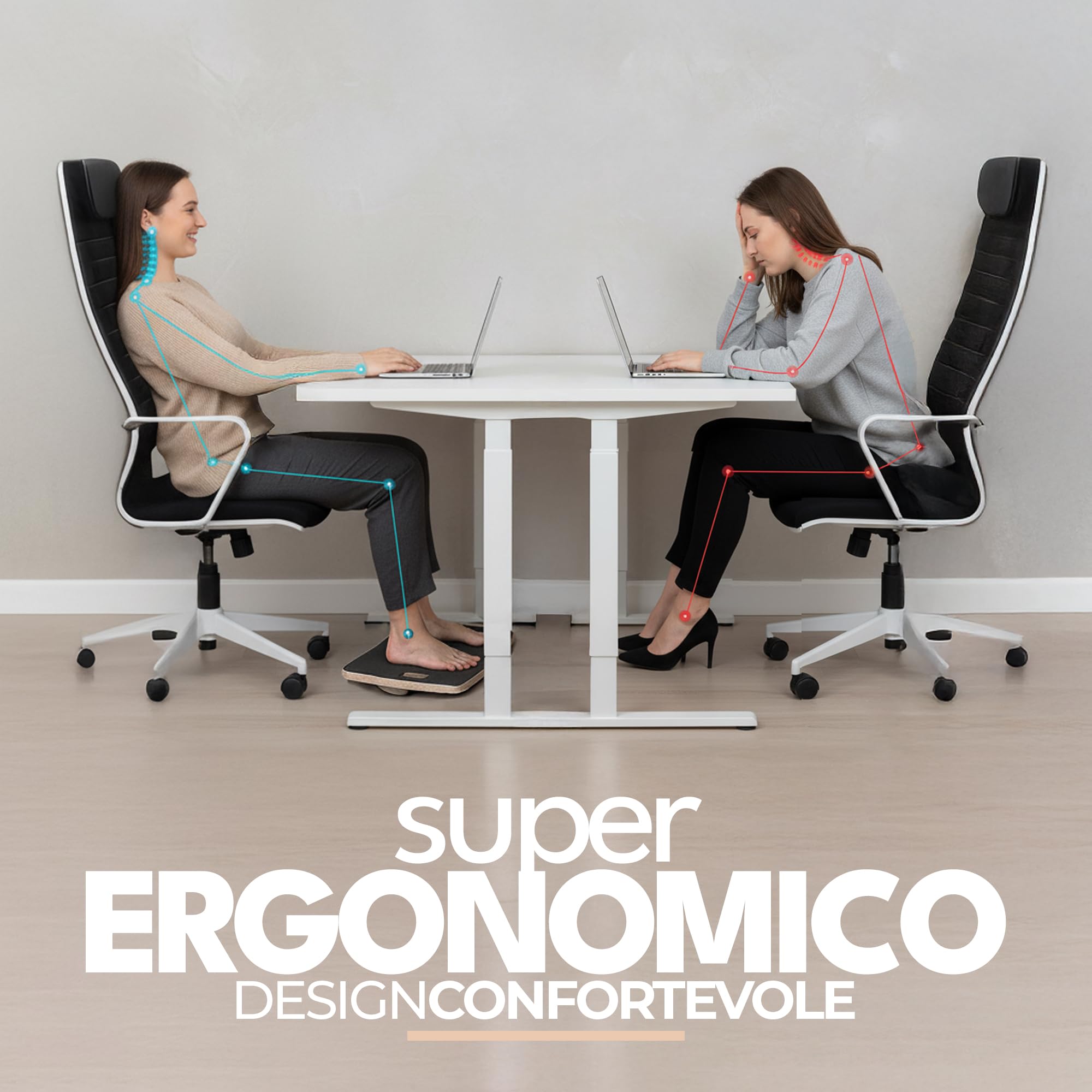 Poggiapiedi da Scrivania Ergonomico Movimento 4D Ultra Confortevole Suola in EVA Design Minimalista ed Elegante Poggia Piedi Scrivania Piedi Ideale per Casa e Ufficio