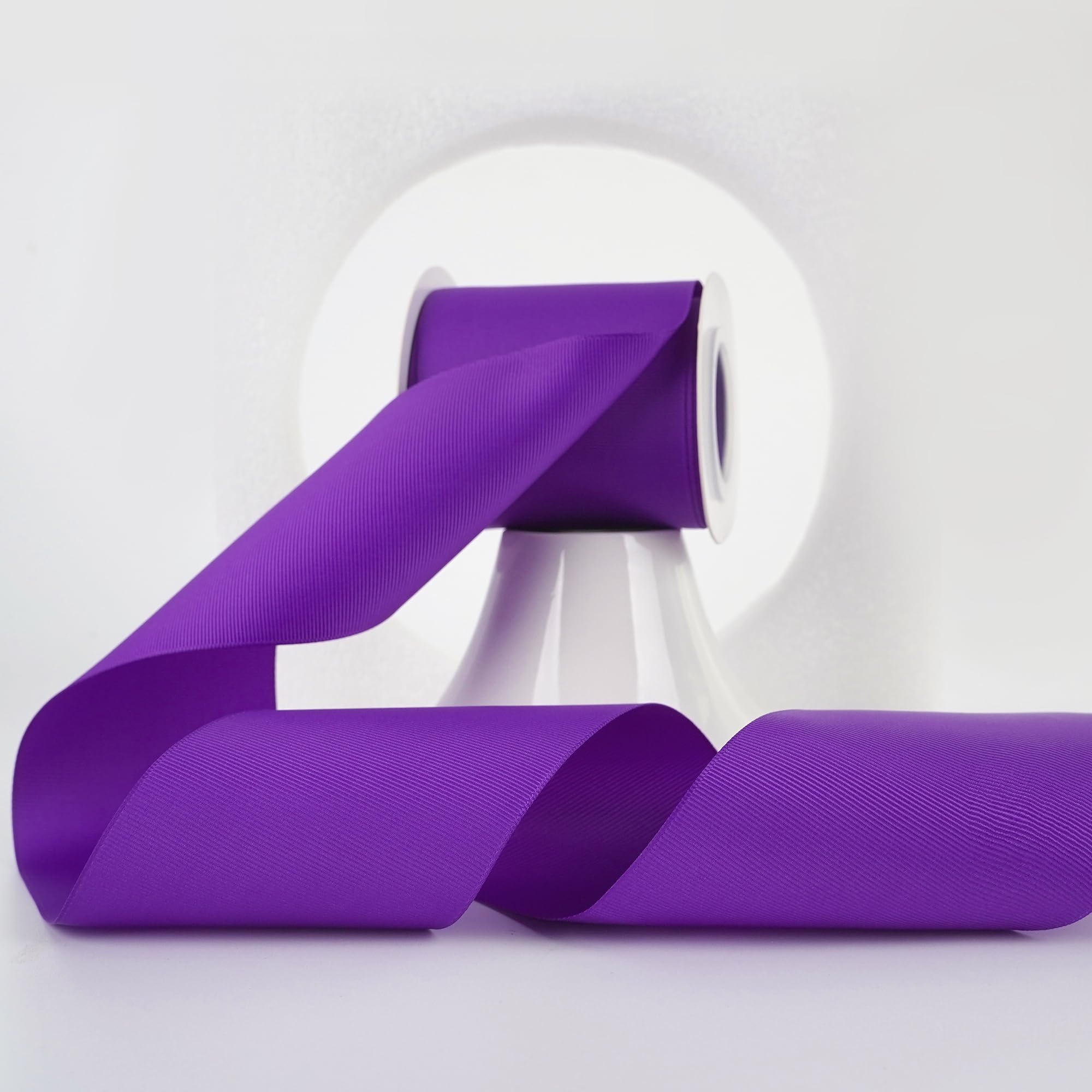 MEEDEE Purple Grosgrain Ribbon 3 Inch Grosgrain Hair Ribbons 10 Yards Per Roll Thick Purple Ribbon for Cheer Bow, Hair Bow Supplies Wide Ribbons for