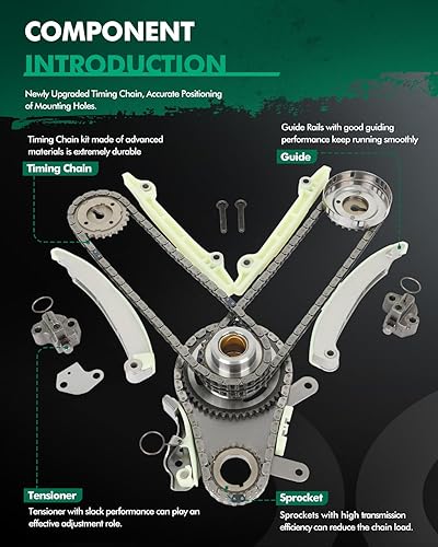 Miniatura 3 de SCITOO Kit de cadena de distribución 68003352AA, 53021965AA para Chrysler Aspen 07-08, Dodge Dakota 08-10, Jeep Commander 07-09, Jeep Grand Cherokee